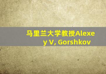 马里兰大学教授Alexey V, Gorshkov